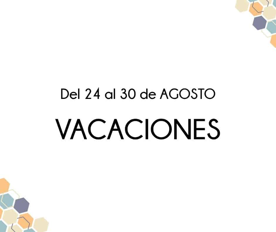 Cerrado por vacaciones del 24 al 30 de Agosto
