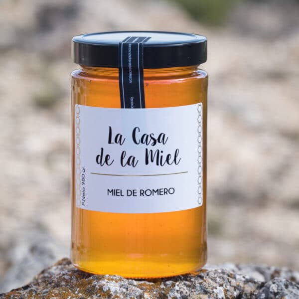 Miel de romero en formato de cristal de 980 gramos
