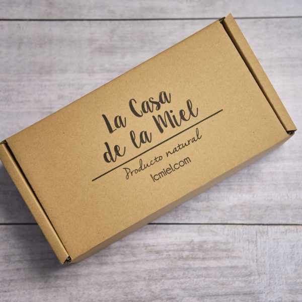 Caja de cartón de los packs de tres mieles de 500 gramos